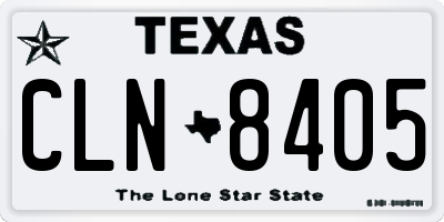 TX license plate CLN8405