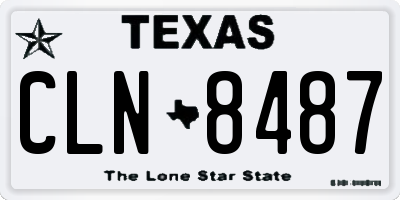 TX license plate CLN8487