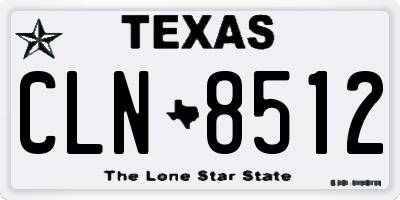 TX license plate CLN8512