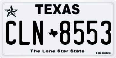 TX license plate CLN8553