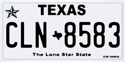 TX license plate CLN8583