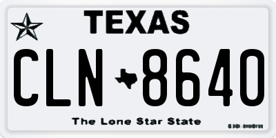 TX license plate CLN8640