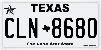 TX license plate CLN8680