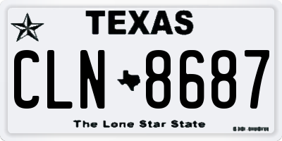 TX license plate CLN8687