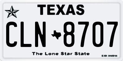 TX license plate CLN8707