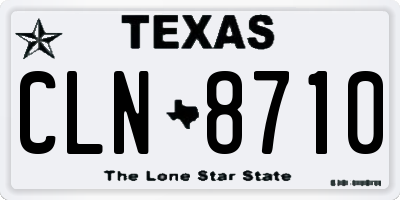 TX license plate CLN8710