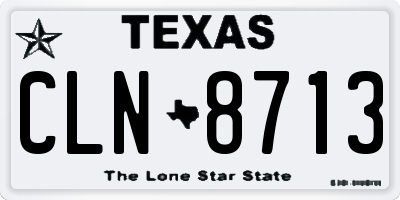 TX license plate CLN8713