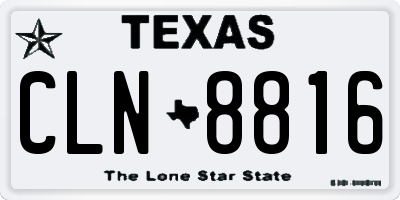 TX license plate CLN8816