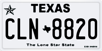 TX license plate CLN8820