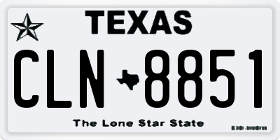 TX license plate CLN8851