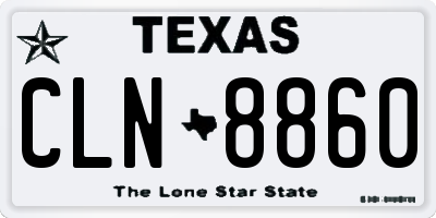 TX license plate CLN8860
