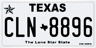 TX license plate CLN8896