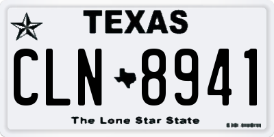 TX license plate CLN8941