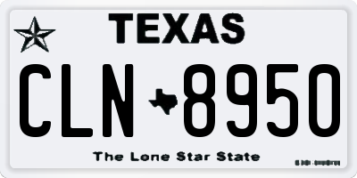TX license plate CLN8950