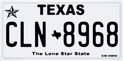 TX license plate CLN8968