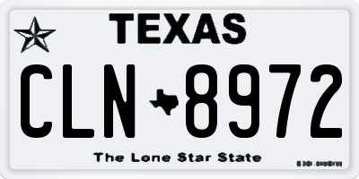 TX license plate CLN8972