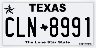 TX license plate CLN8991