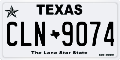 TX license plate CLN9074