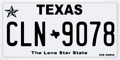TX license plate CLN9078