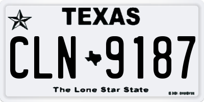 TX license plate CLN9187
