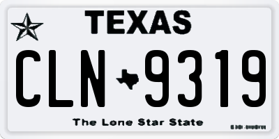 TX license plate CLN9319