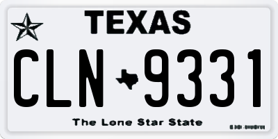 TX license plate CLN9331