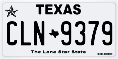 TX license plate CLN9379