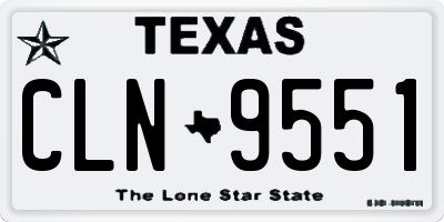 TX license plate CLN9551