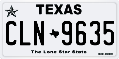 TX license plate CLN9635