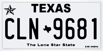 TX license plate CLN9681