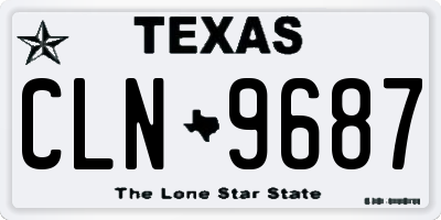 TX license plate CLN9687