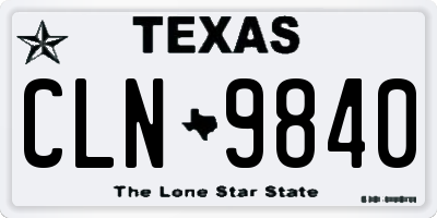 TX license plate CLN9840