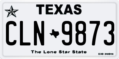 TX license plate CLN9873