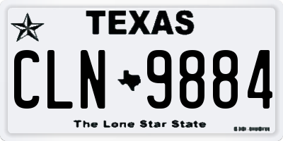 TX license plate CLN9884