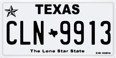 TX license plate CLN9913
