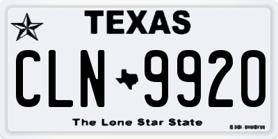 TX license plate CLN9920