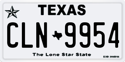TX license plate CLN9954