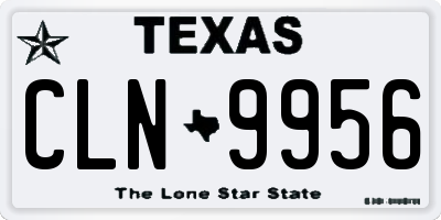 TX license plate CLN9956