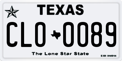 TX license plate CLO0089