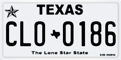 TX license plate CLO0186