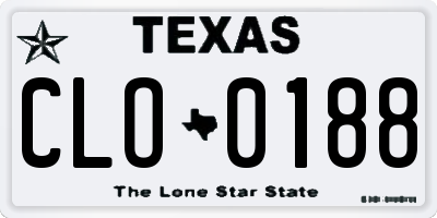 TX license plate CLO0188