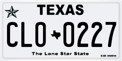 TX license plate CLO0227
