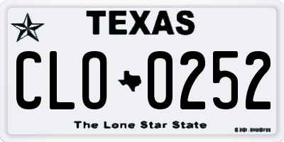 TX license plate CLO0252