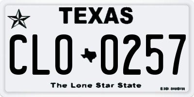 TX license plate CLO0257