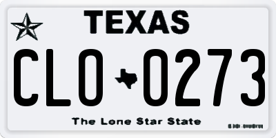 TX license plate CLO0273