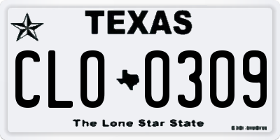 TX license plate CLO0309