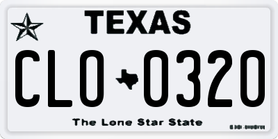 TX license plate CLO0320