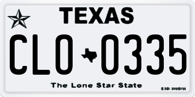 TX license plate CLO0335