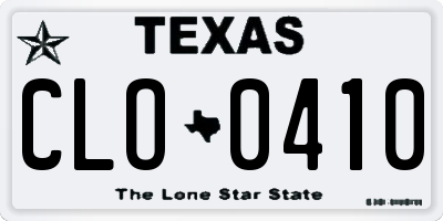 TX license plate CLO0410