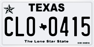 TX license plate CLO0415